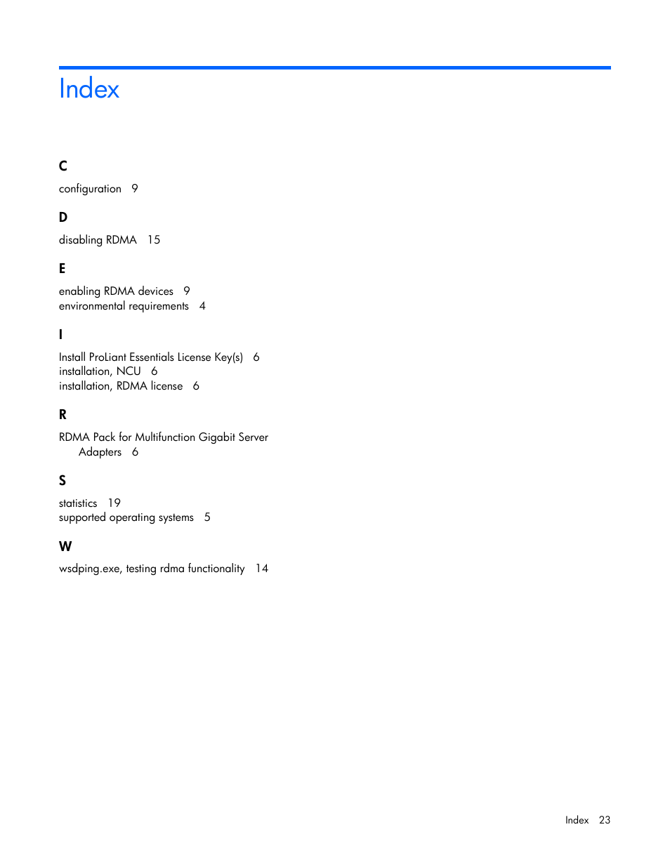 Index | HP BladeSystem Dual NC370i Multifunction Network Adapter User Manual | Page 23 / 23