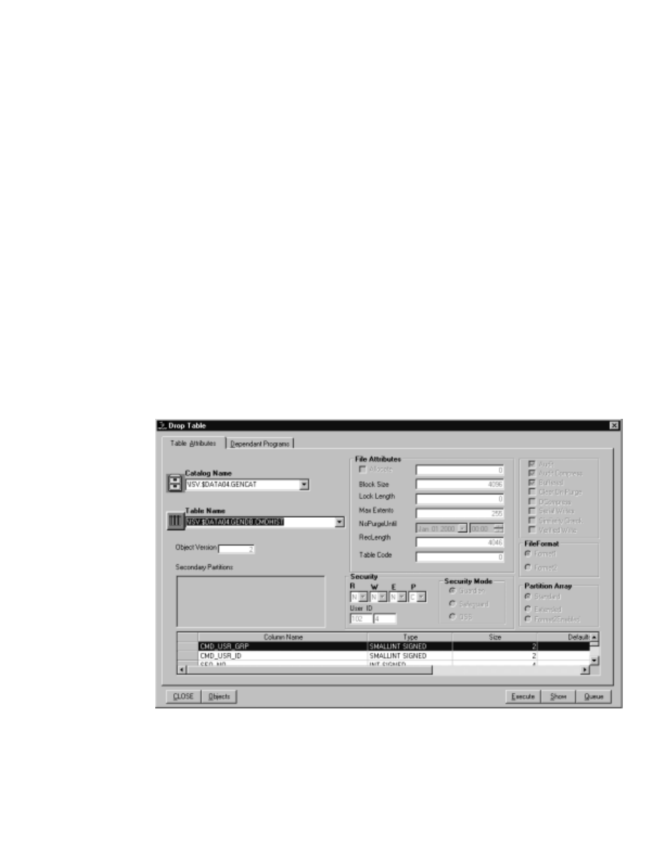 Dropping a table | HP NonStop G-Series User Manual | Page 140 / 263