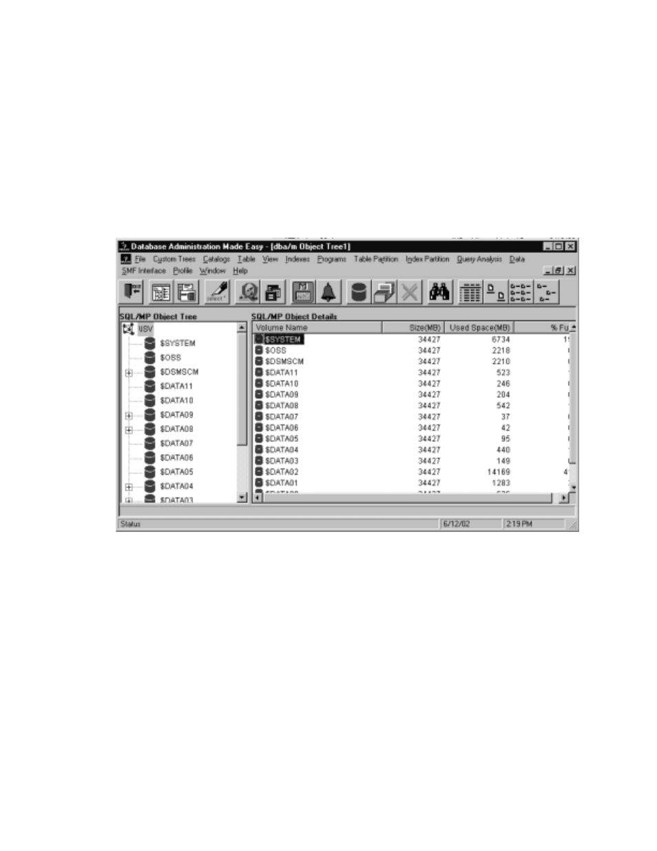Chapter 2, Chapter 2. using the main window, Using dba/m database manager commands | HP NonStop G-Series User Manual | Page 26 / 263
