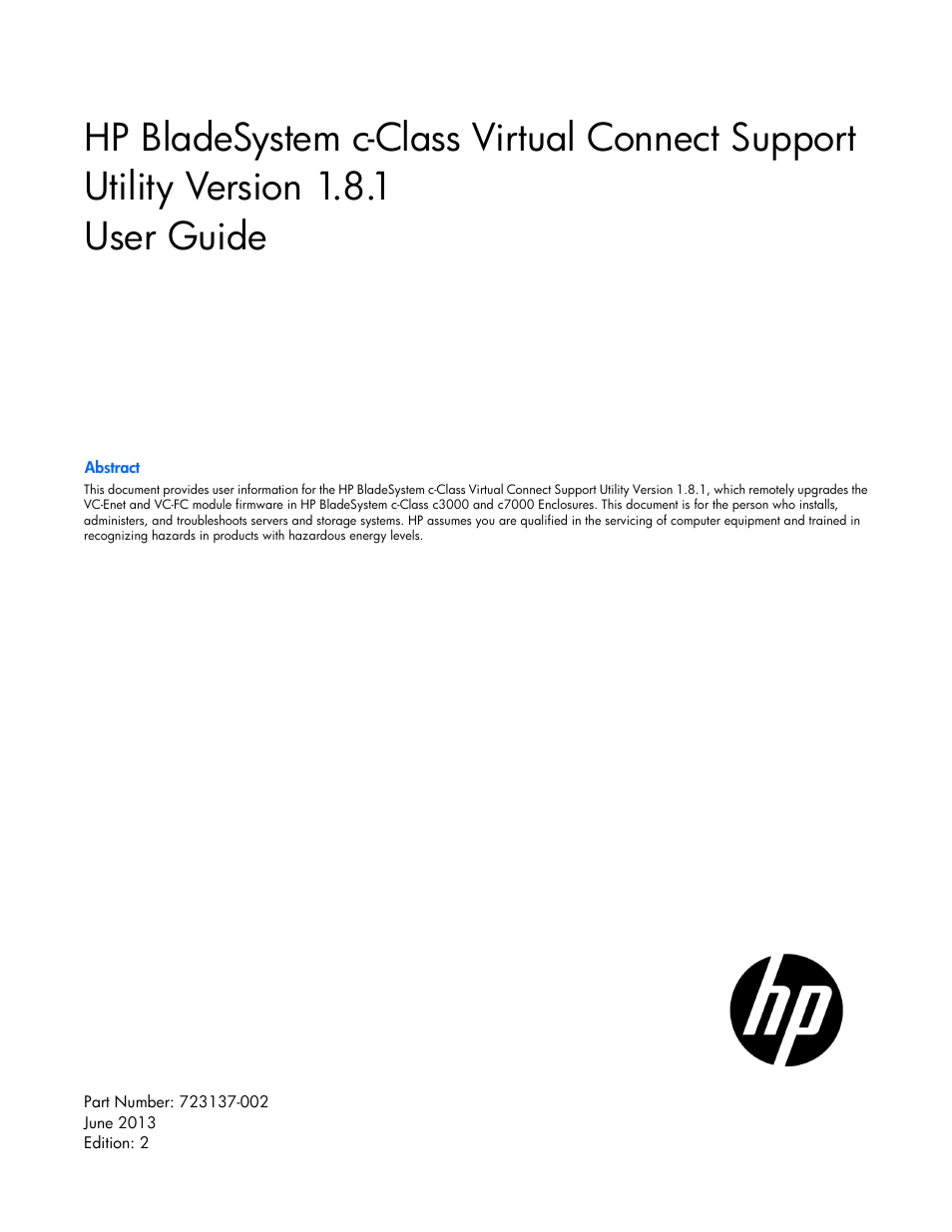 HP Virtual Connect 8Gb 24-port Fibre Channel Module for c-Class BladeSystem User Manual | 32 pages