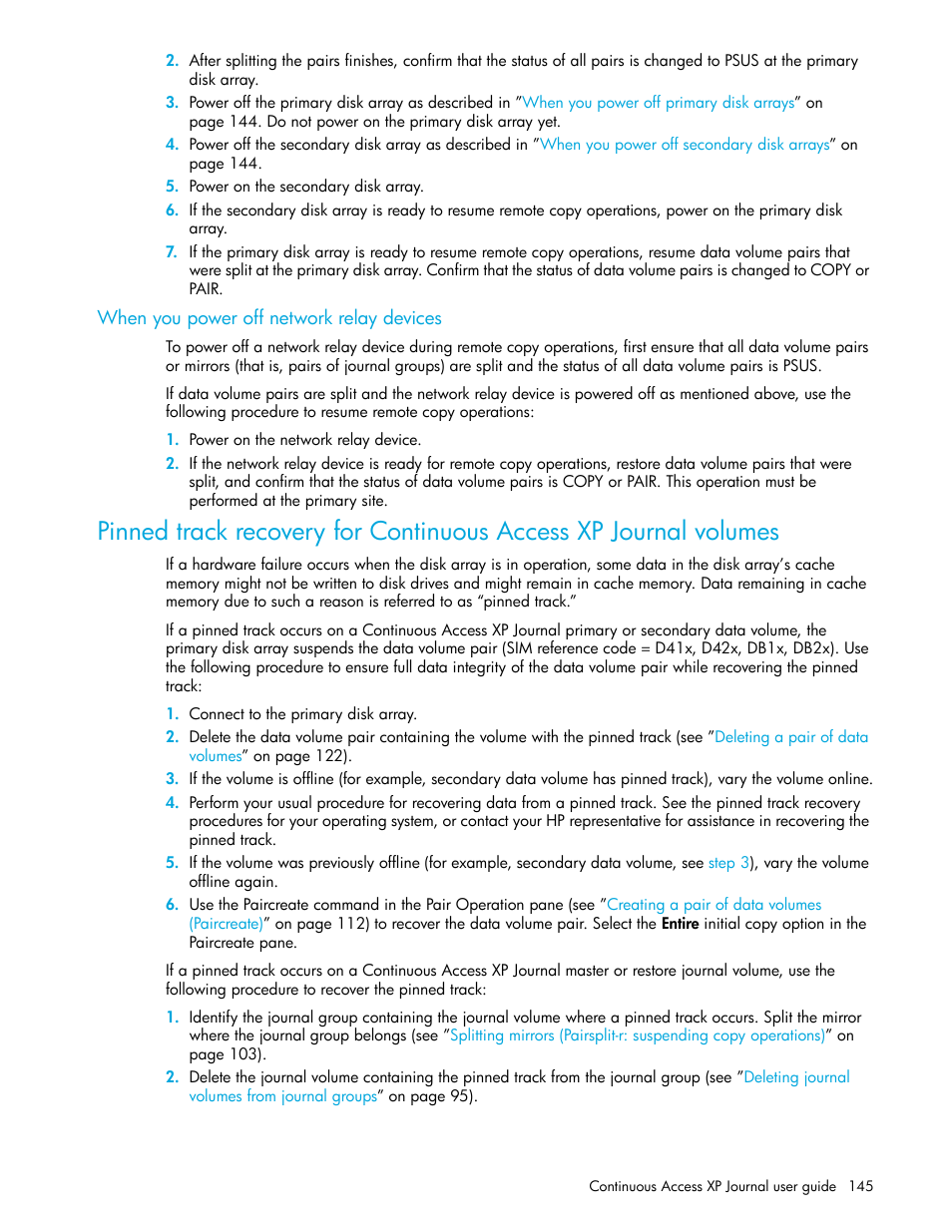 When you power off network relay devices | HP StorageWorks XP Remote Web Console Software User Manual | Page 145 / 154