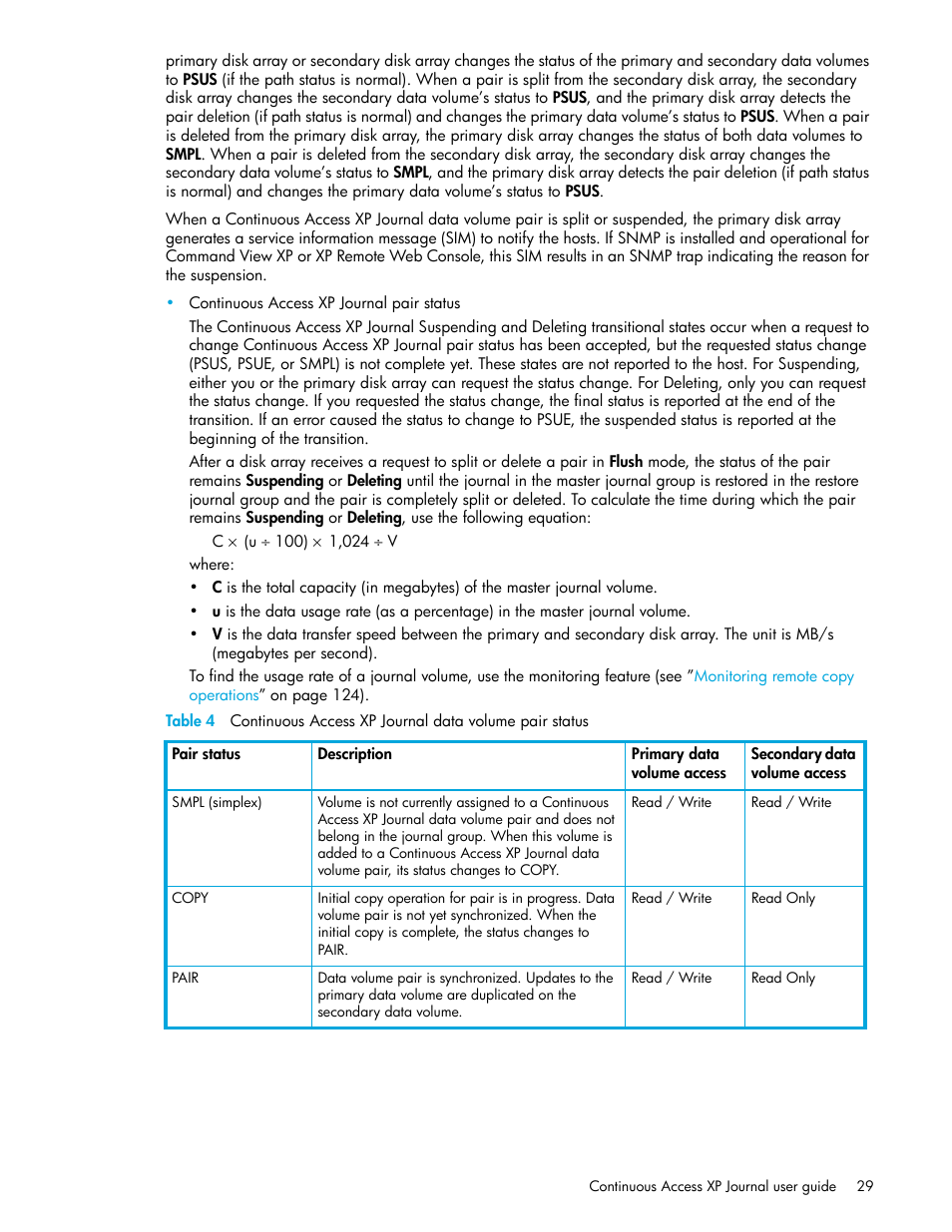 Table 4 | HP StorageWorks XP Remote Web Console Software User Manual | Page 29 / 154