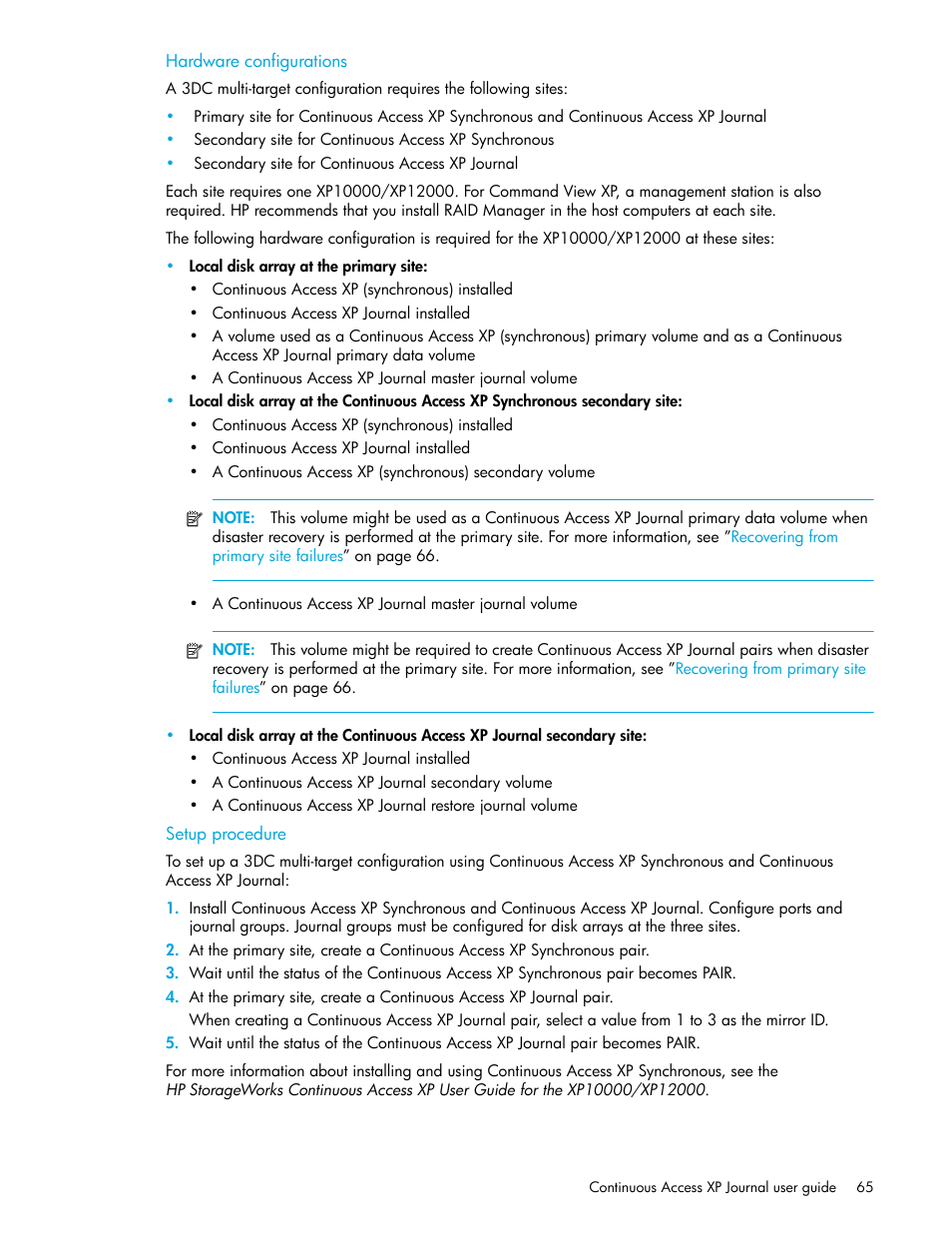 Hardware configurations, Setup procedure | HP StorageWorks XP Remote Web Console Software User Manual | Page 65 / 154