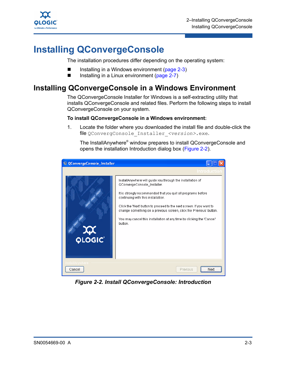 Installing qconvergeconsole, Install qconvergeconsole: introduction | HP 4Gb PCIe Host Bus Adapter User Manual | Page 17 / 44