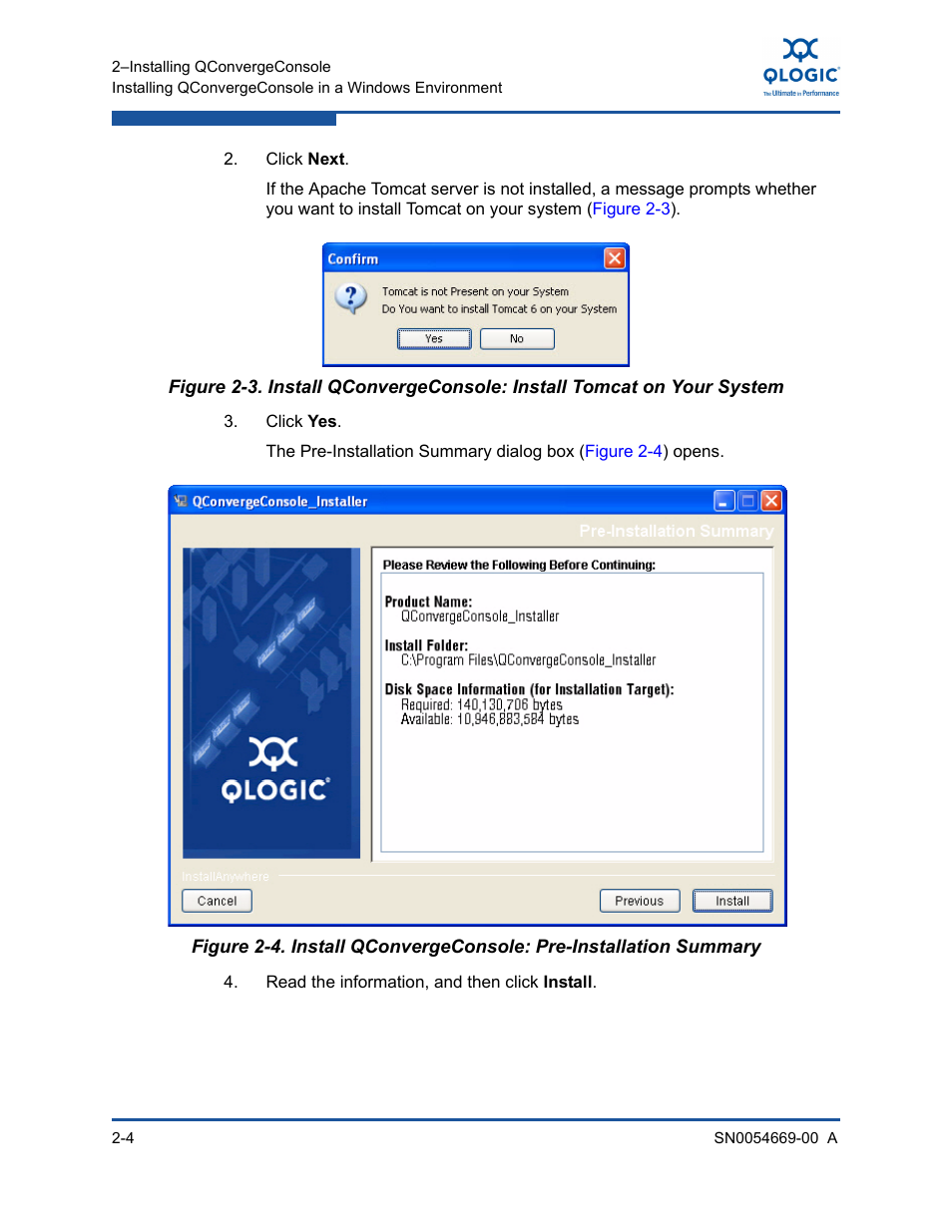 Install qconvergeconsole: pre-installation summary | HP 4Gb PCIe Host Bus Adapter User Manual | Page 18 / 44