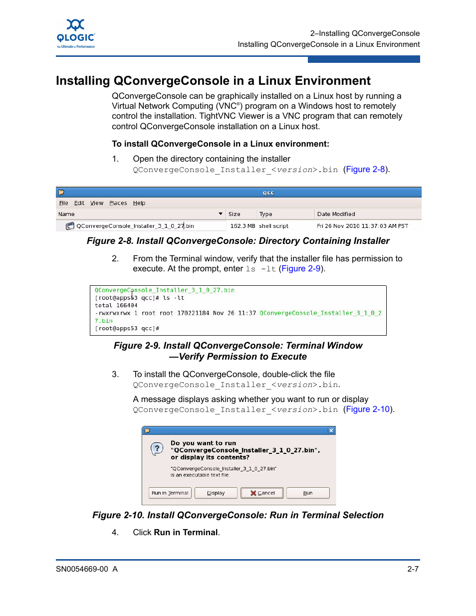 Installing qconvergeconsole in a linux environment, Alling in a linux environment | HP 4Gb PCIe Host Bus Adapter User Manual | Page 21 / 44