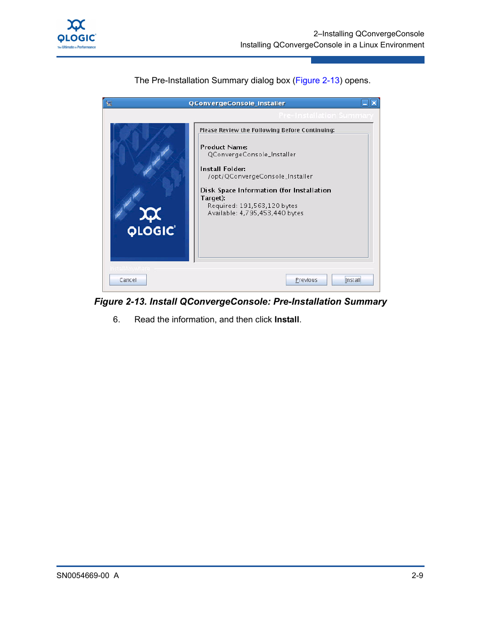 Install qconvergeconsole: pre-installation summary | HP 4Gb PCIe Host Bus Adapter User Manual | Page 23 / 44