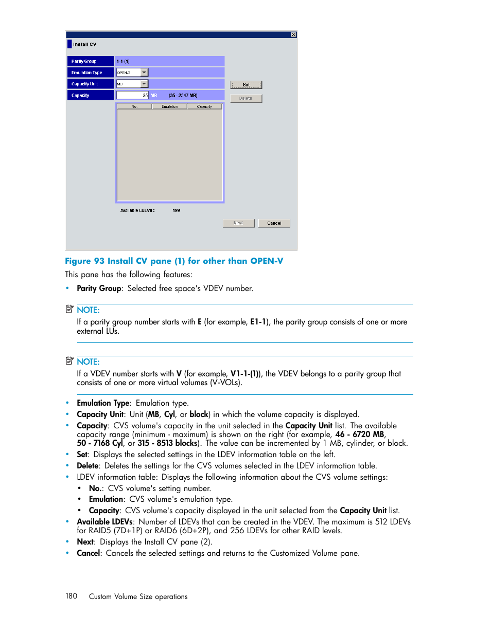 Install cv pane (1) for other than open-v | HP StorageWorks XP10000 Disk Array User Manual | Page 180 / 220