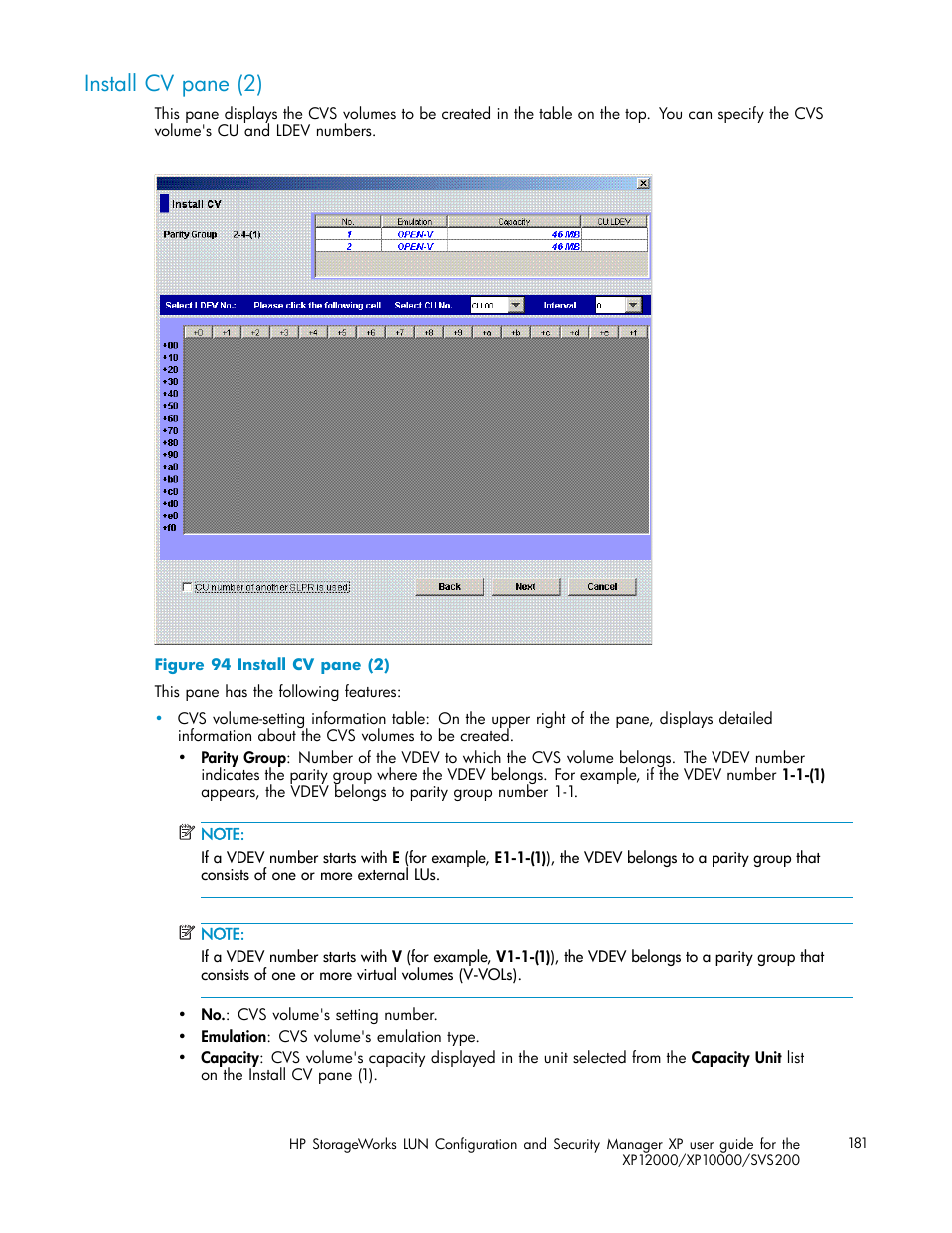 Install cv pane (2) | HP StorageWorks XP10000 Disk Array User Manual | Page 181 / 220