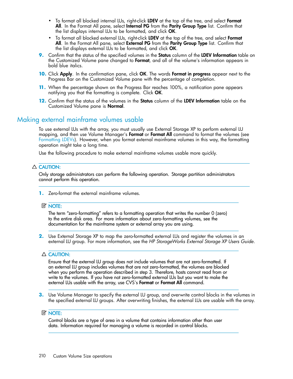 Making external mainframe volumes usable | HP StorageWorks XP10000 Disk Array User Manual | Page 210 / 220