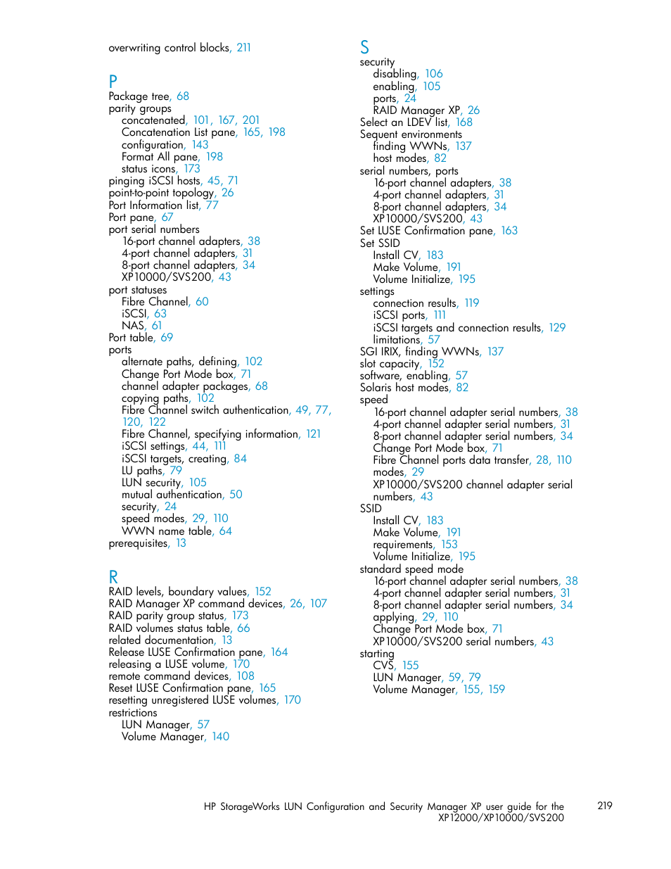 HP StorageWorks XP10000 Disk Array User Manual | Page 219 / 220