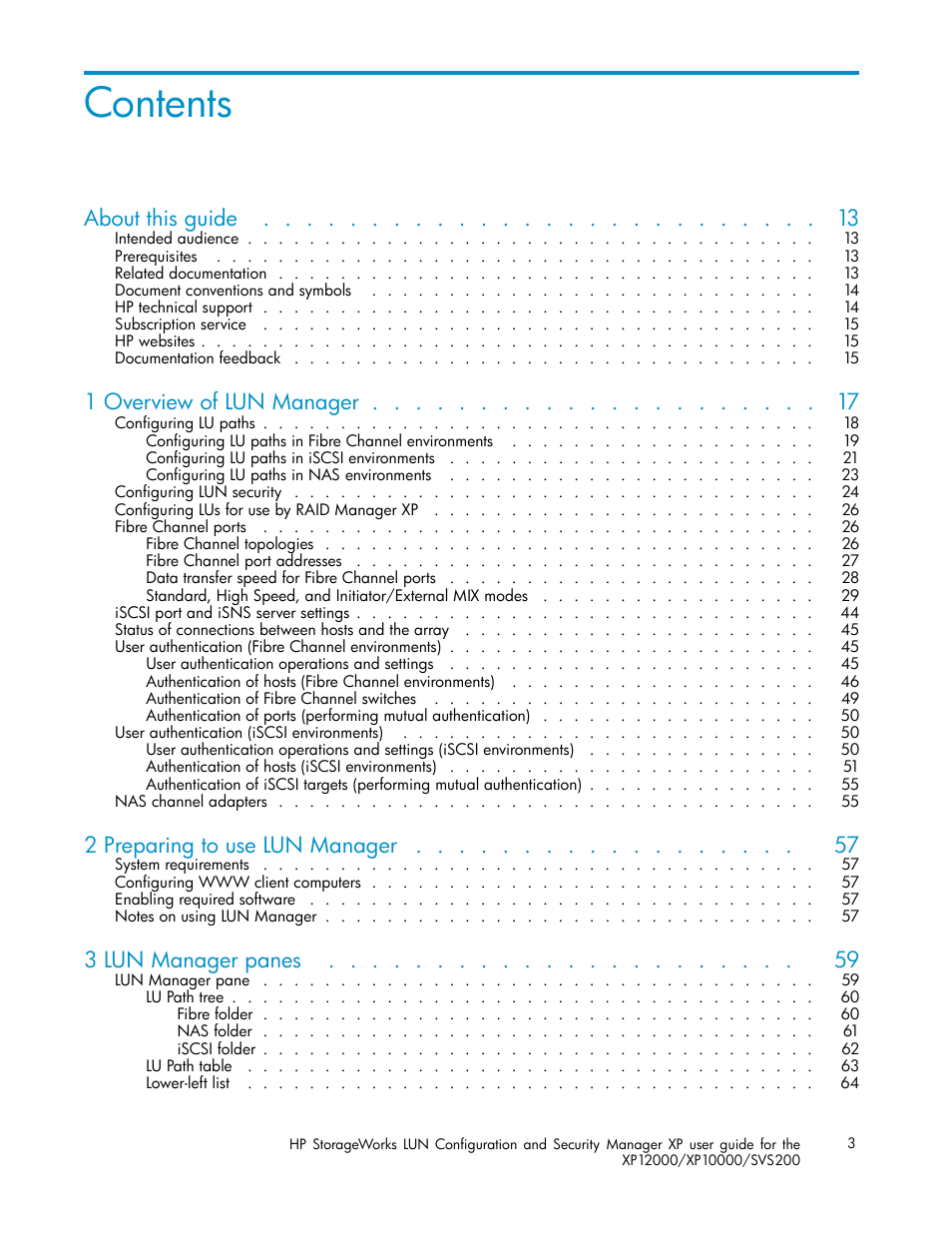 HP StorageWorks XP10000 Disk Array User Manual | Page 3 / 220