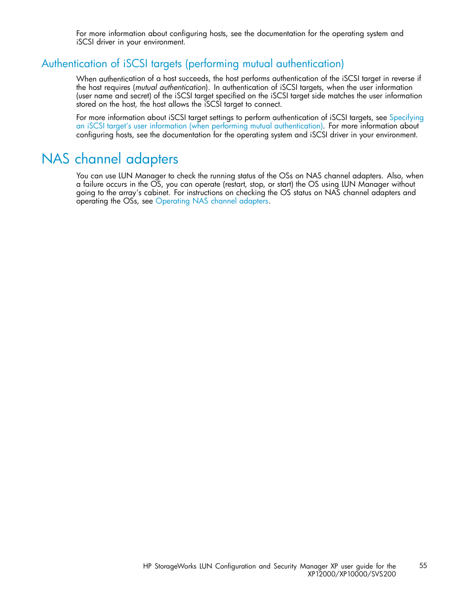 Nas channel adapters | HP StorageWorks XP10000 Disk Array User Manual | Page 55 / 220