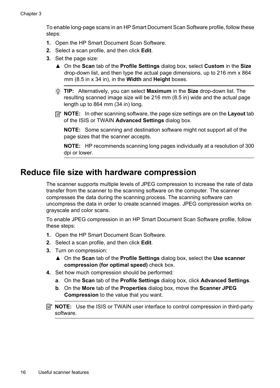 Reduce file size with hardware compression | HP Scanjet 7000 Sheet-feed Scanner User Manual | Page 18 / 45