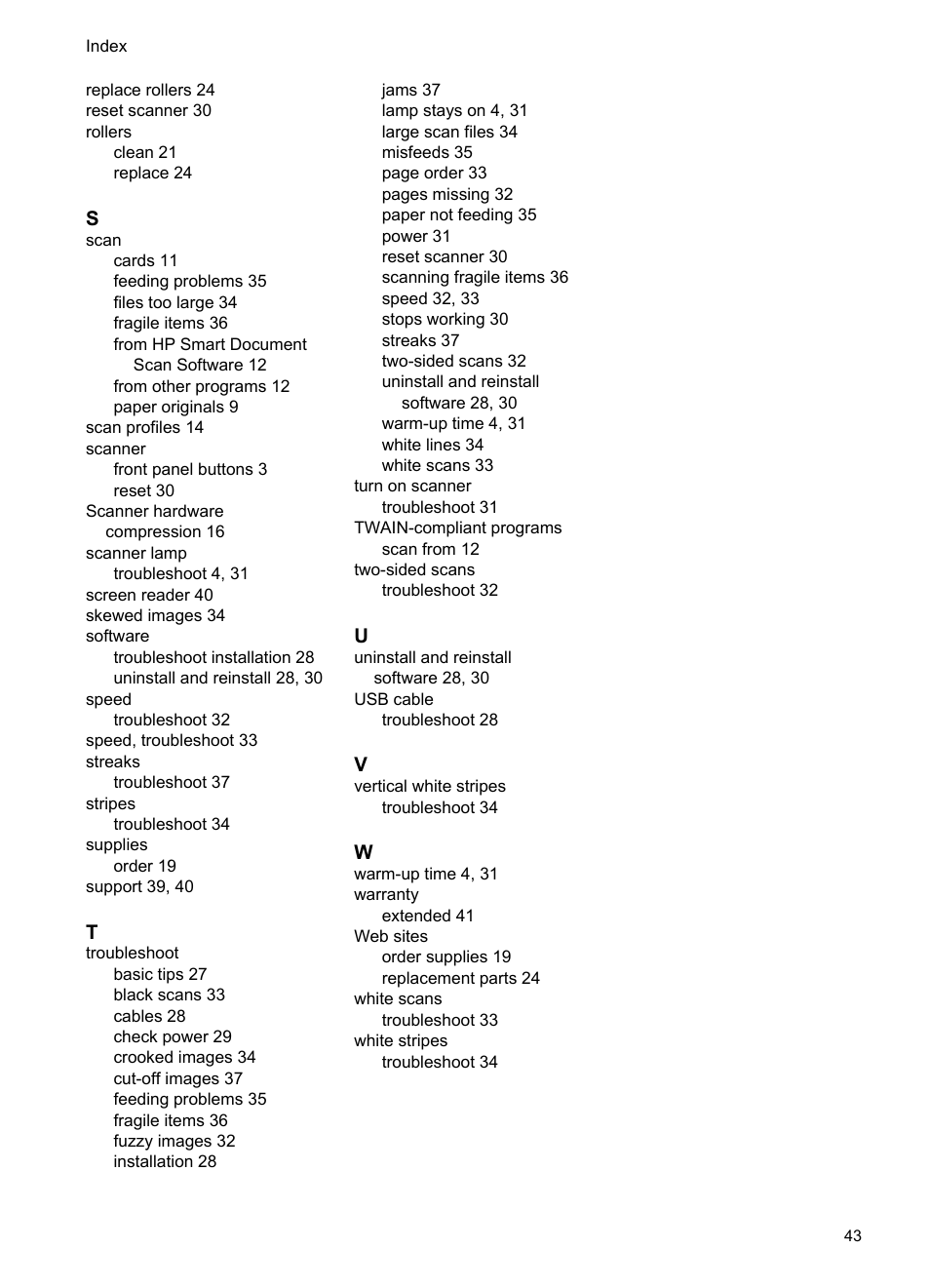 HP Scanjet 7000 Sheet-feed Scanner User Manual | Page 45 / 45