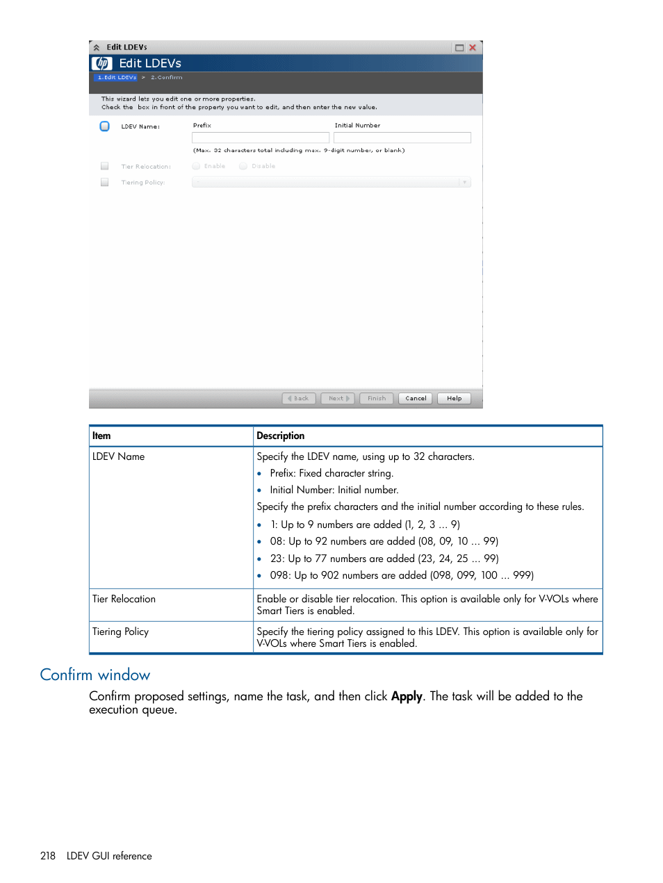 Confirm window | HP XP P9500 Storage User Manual | Page 218 / 367