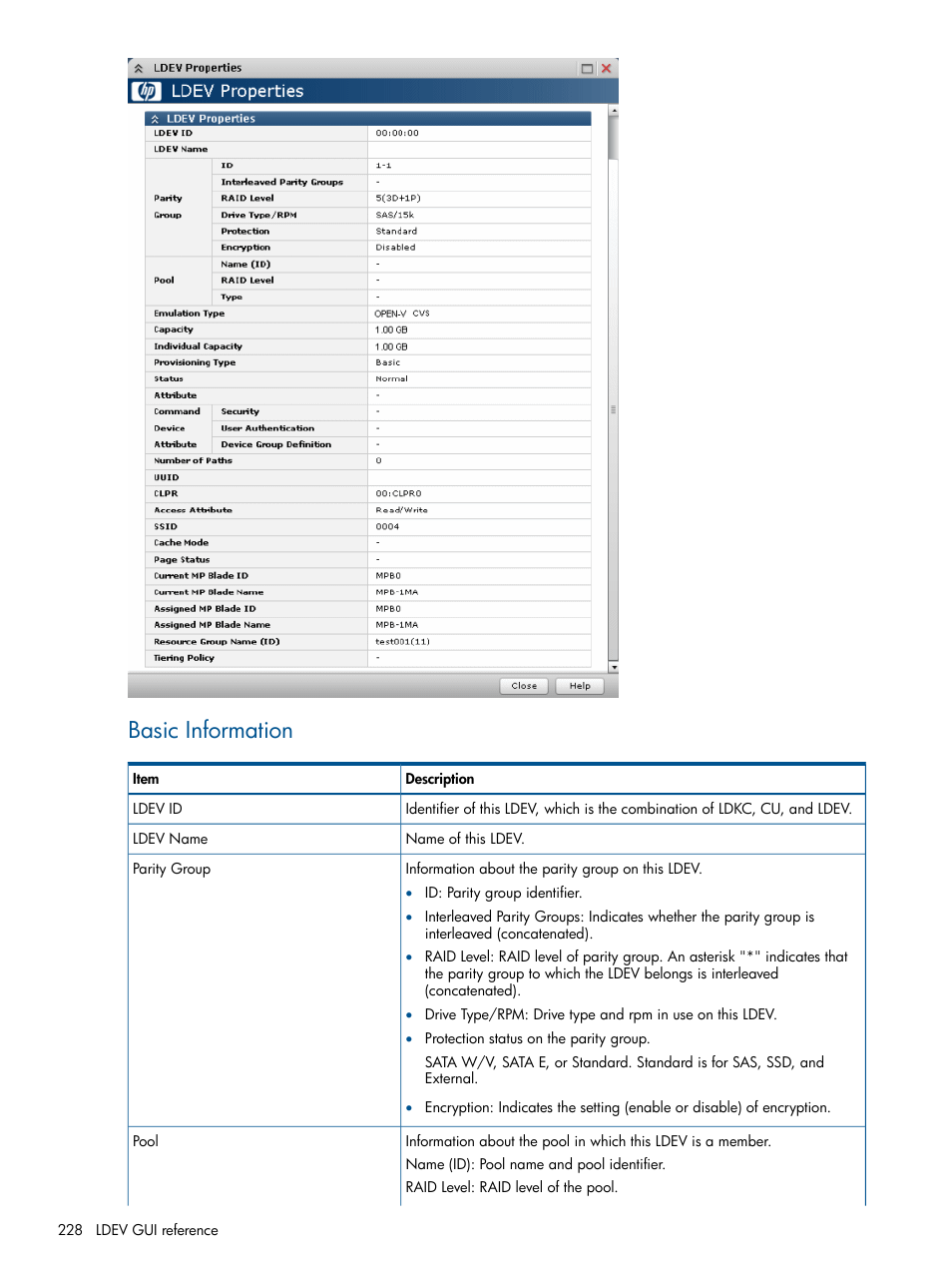 Basic information | HP XP P9500 Storage User Manual | Page 228 / 367