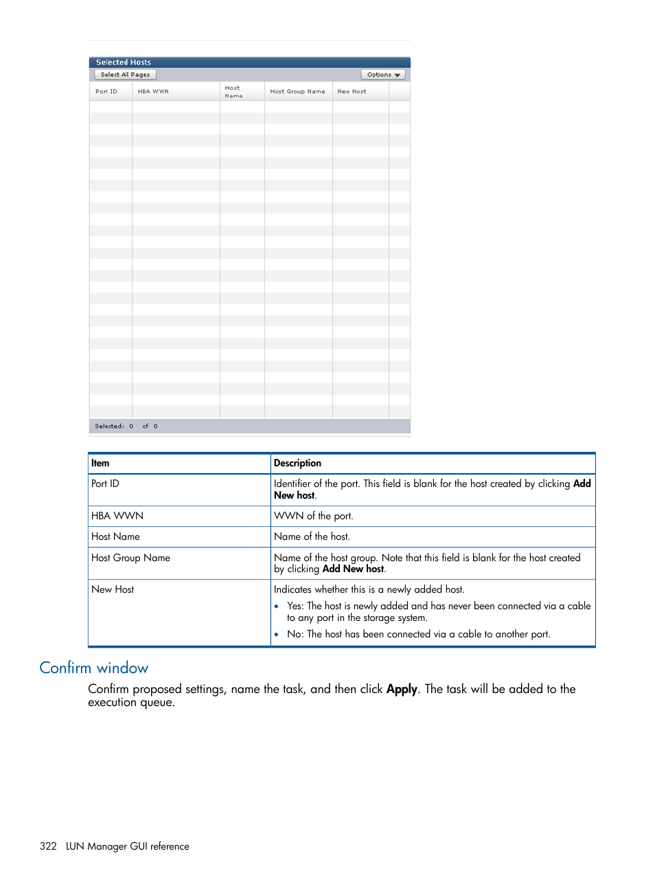 Confirm window | HP XP P9500 Storage User Manual | Page 322 / 367