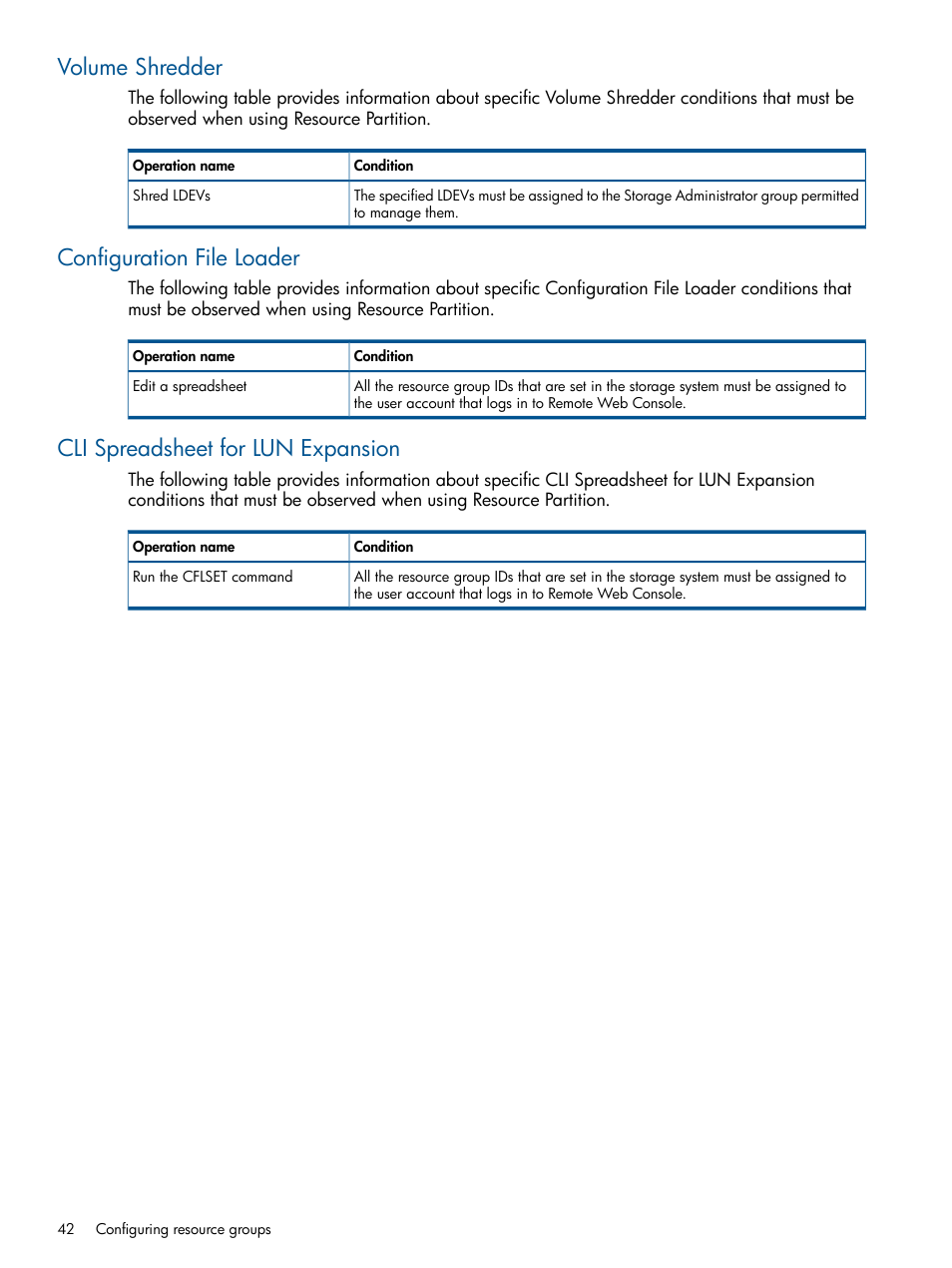 Volume shredder, Configuration file loader, Cli spreadsheet for lun expansion | HP XP P9500 Storage User Manual | Page 42 / 367