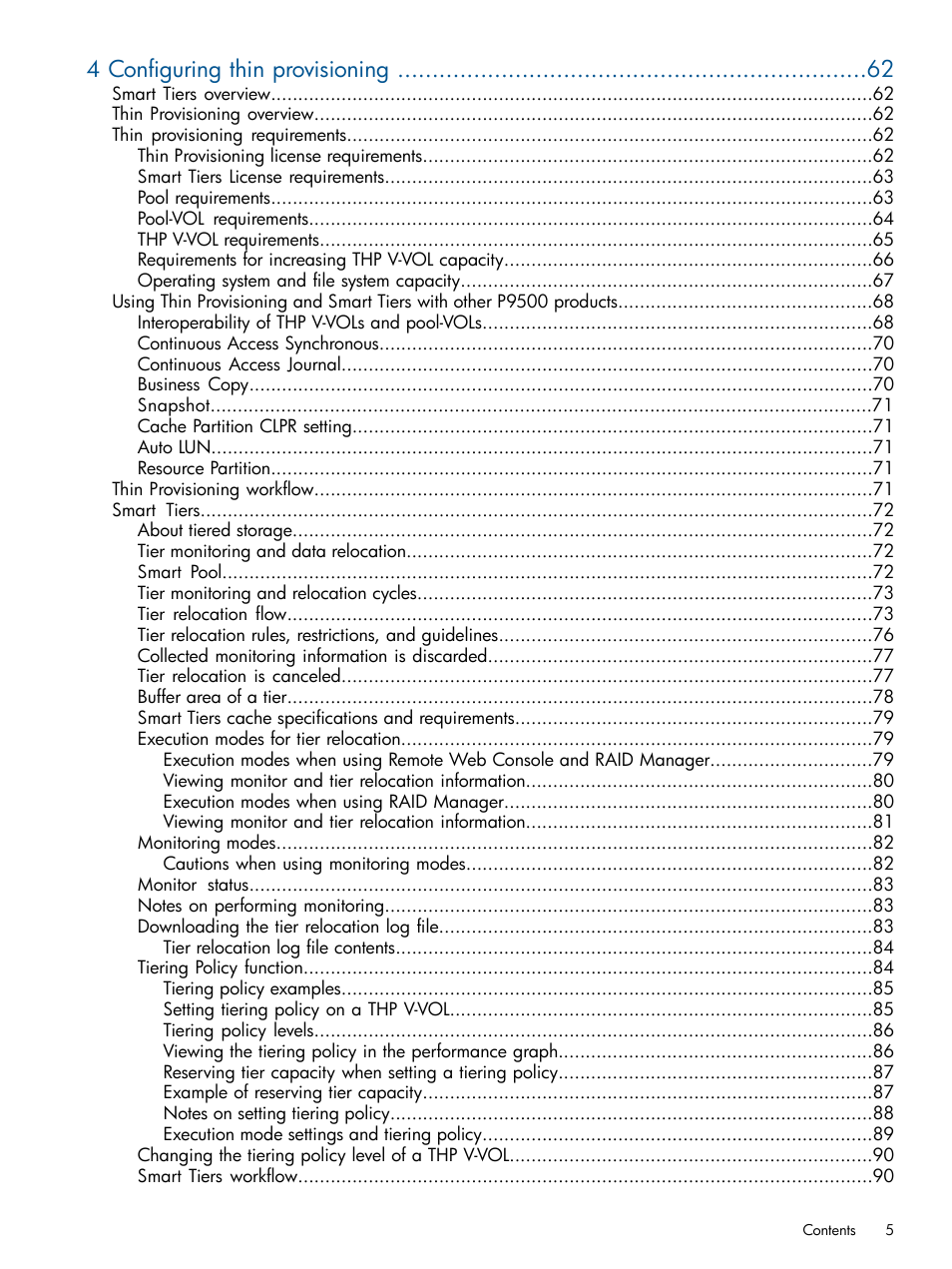 4 configuring thin provisioning | HP XP P9500 Storage User Manual | Page 5 / 367