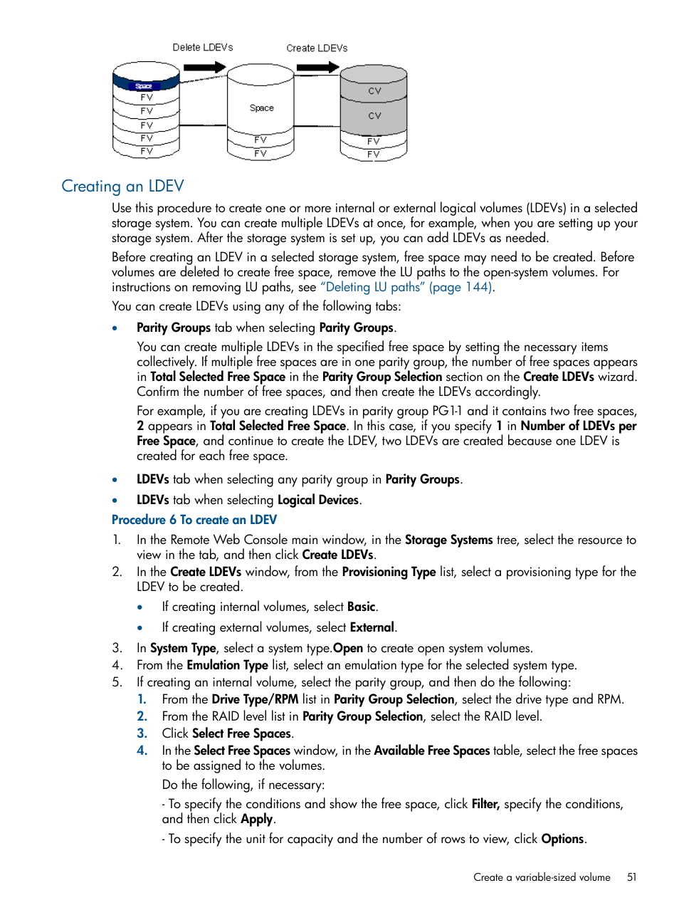 Creating an ldev | HP XP P9500 Storage User Manual | Page 51 / 367
