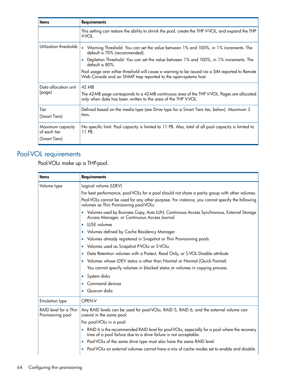 Pool-vol requirements | HP XP P9500 Storage User Manual | Page 64 / 367