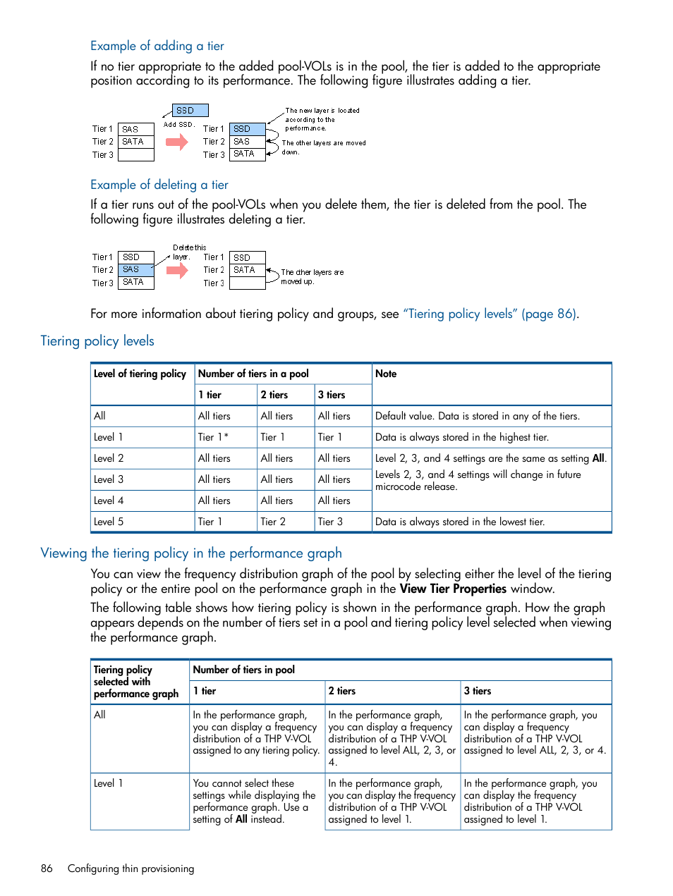 Tiering policy levels | HP XP P9500 Storage User Manual | Page 86 / 367