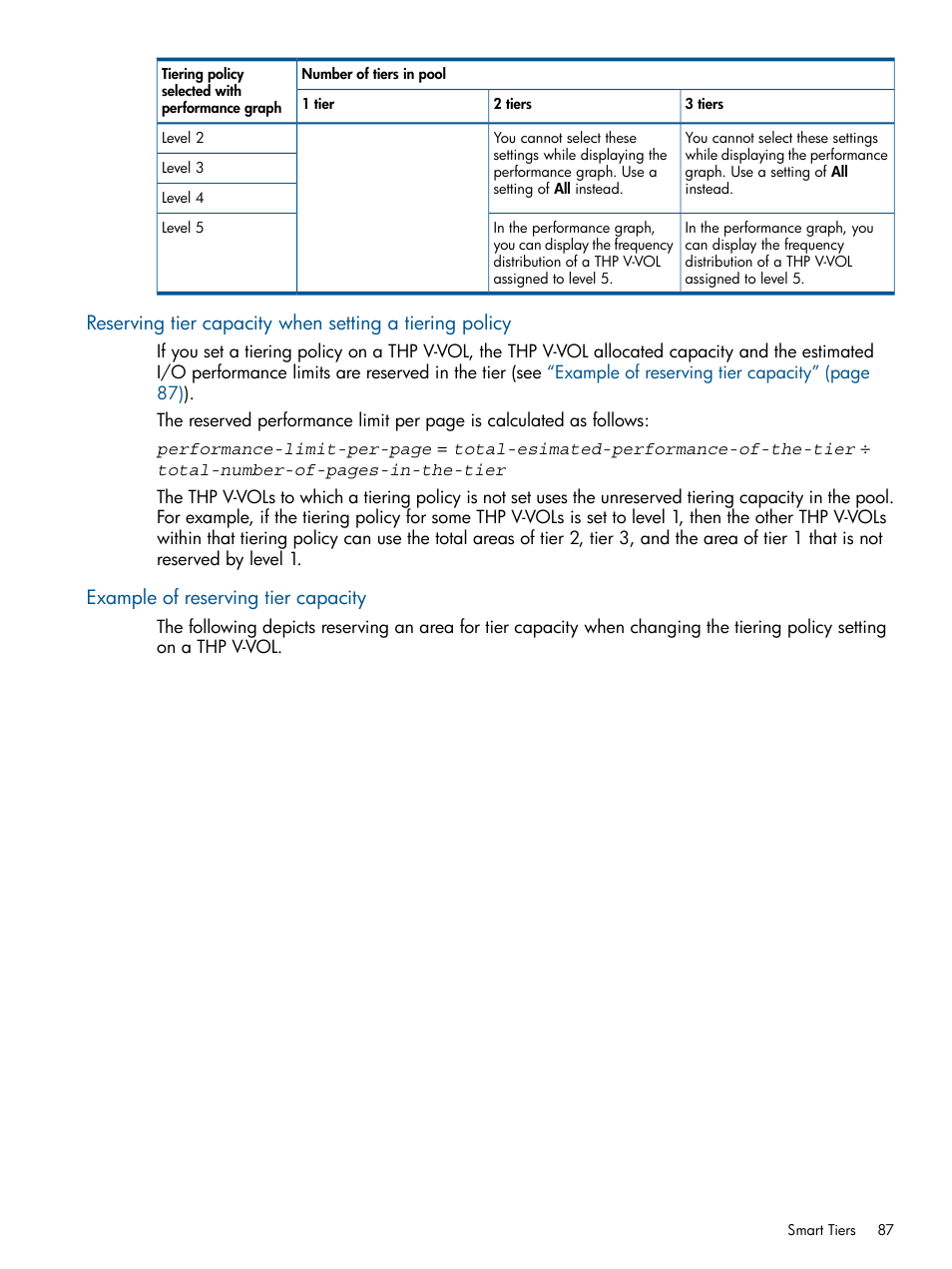 Example of reserving tier capacity | HP XP P9500 Storage User Manual | Page 87 / 367