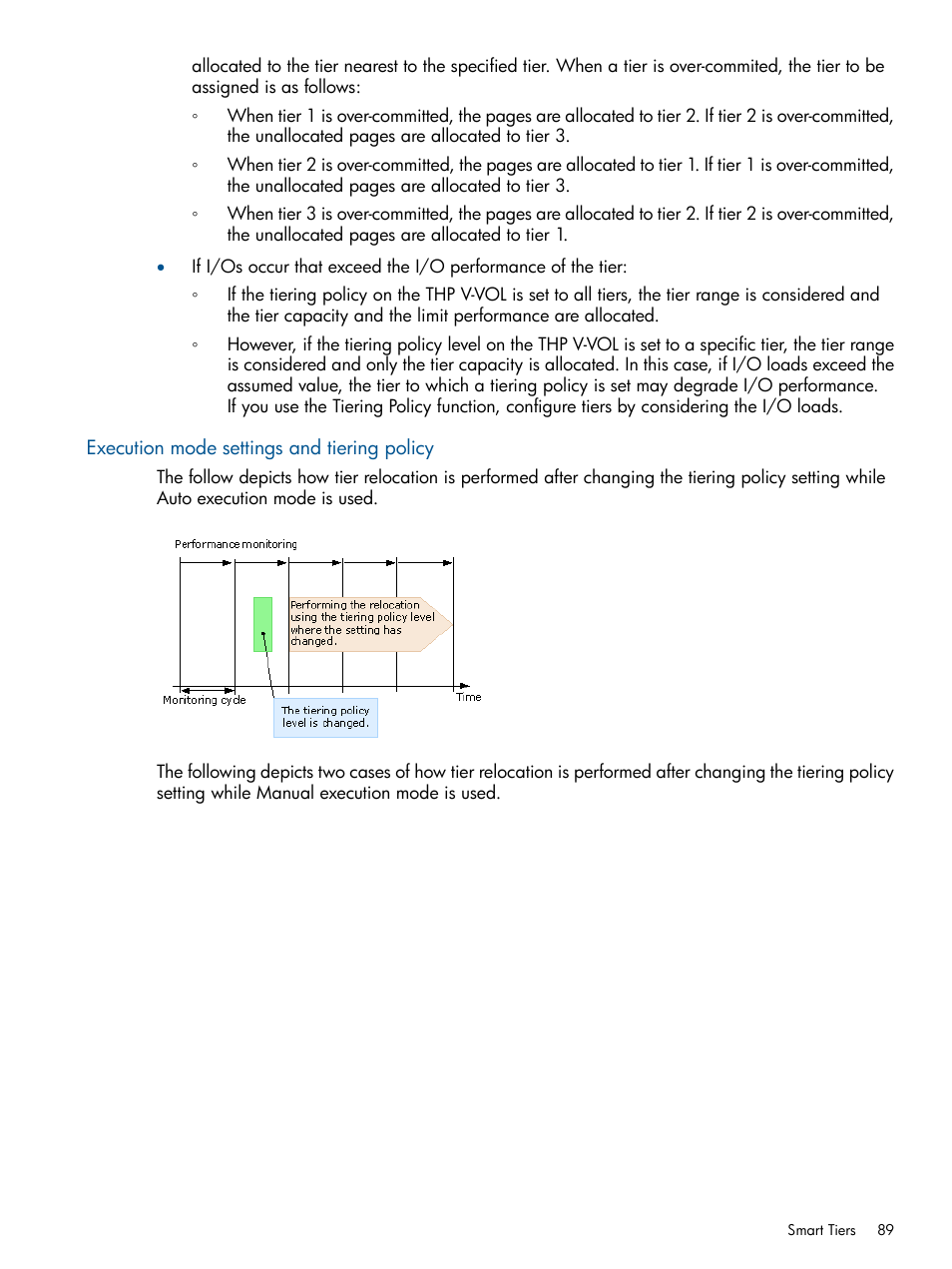 Execution mode settings and tiering policy, Execution mode | HP XP P9500 Storage User Manual | Page 89 / 367