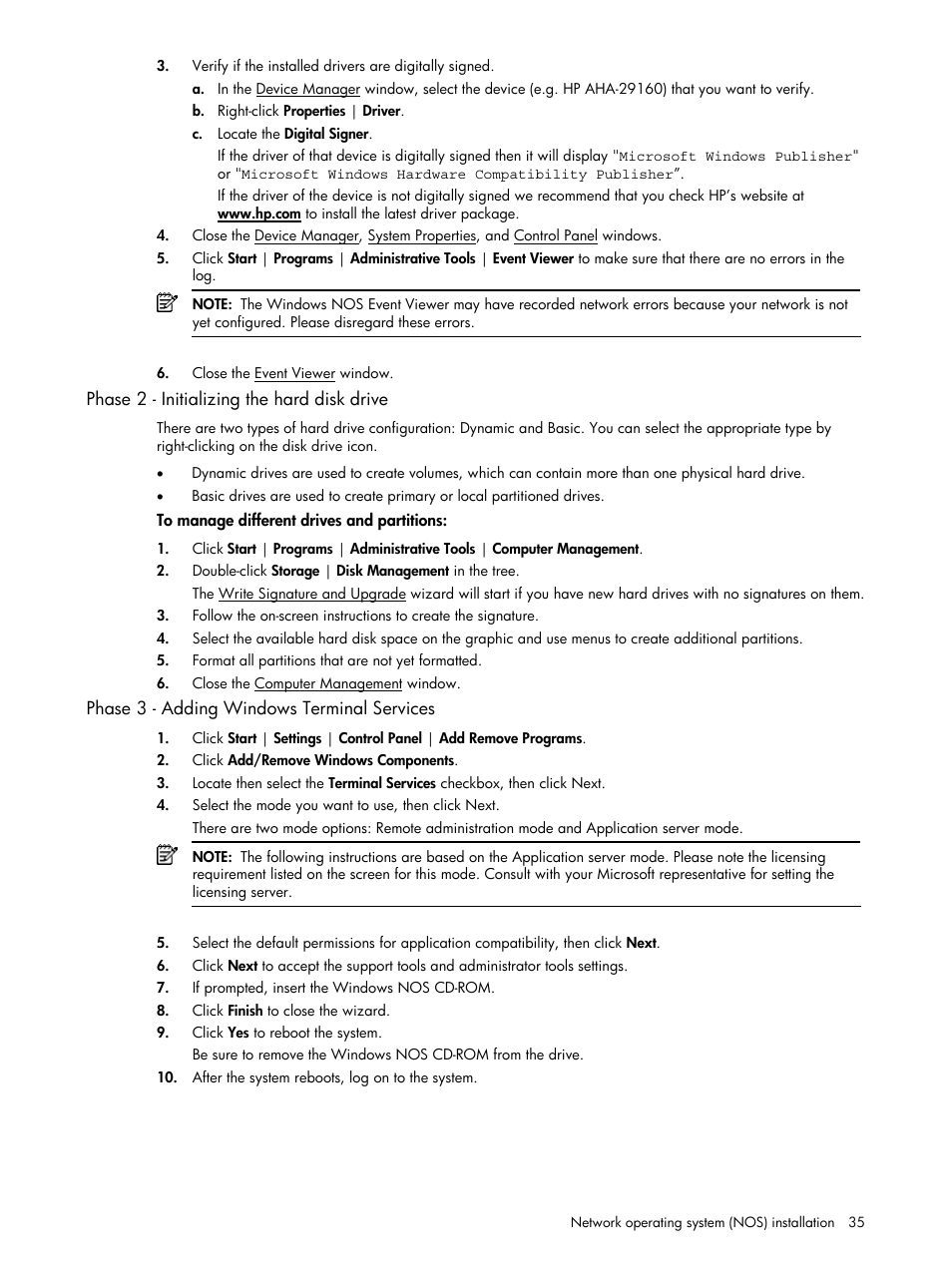 HP ProLiant DL140 G3 Server User Manual | Page 35 / 55