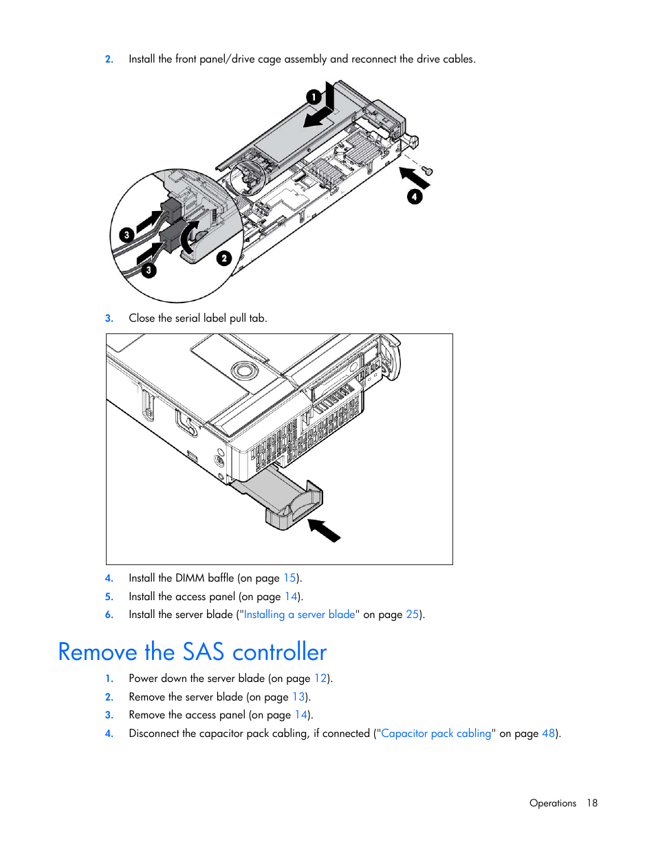 Remove the sas controller | HP ProLiant BL465c Gen8 Server Blade User Manual | Page 18 / 89