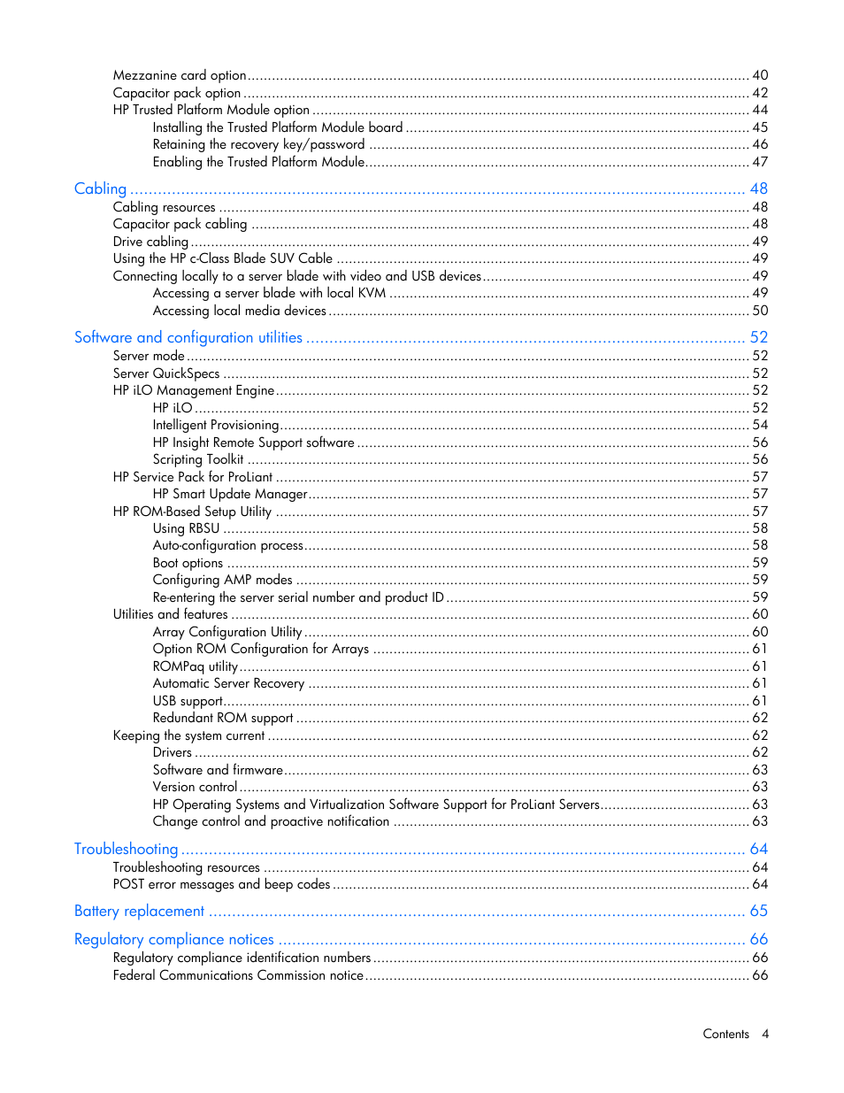 HP ProLiant BL465c Gen8 Server Blade User Manual | Page 4 / 89