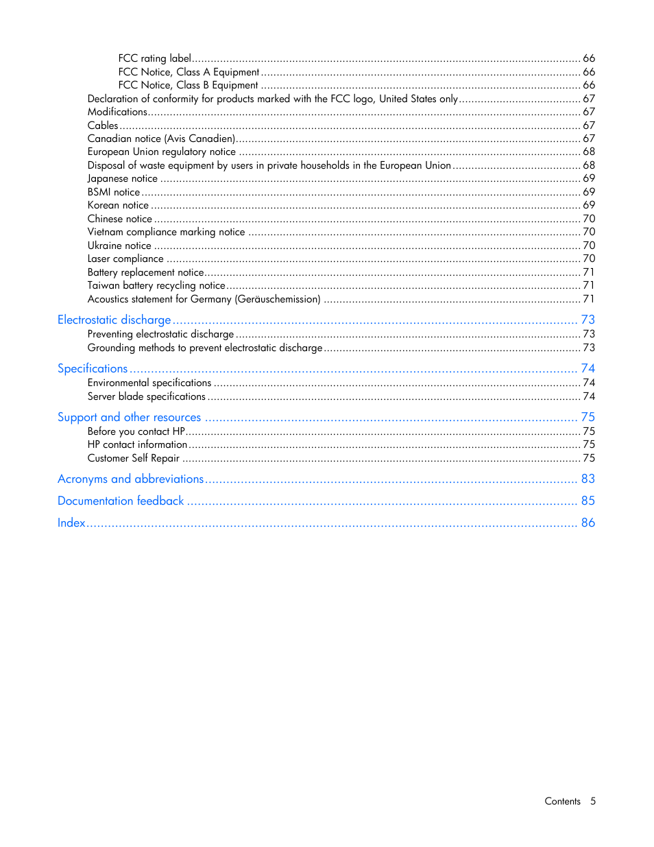 HP ProLiant BL465c Gen8 Server Blade User Manual | Page 5 / 89