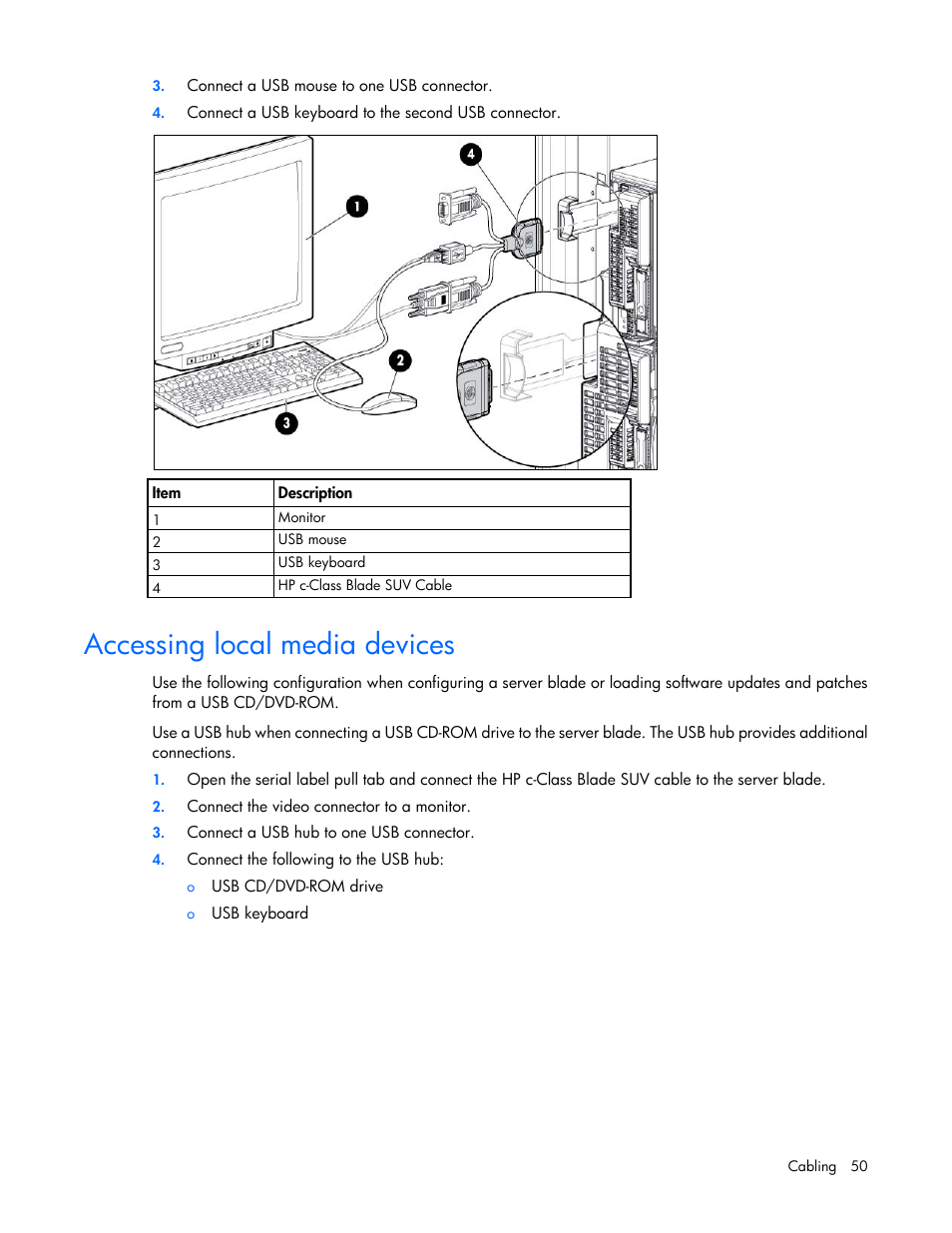 Accessing local media devices | HP ProLiant BL465c Gen8 Server Blade User Manual | Page 50 / 89