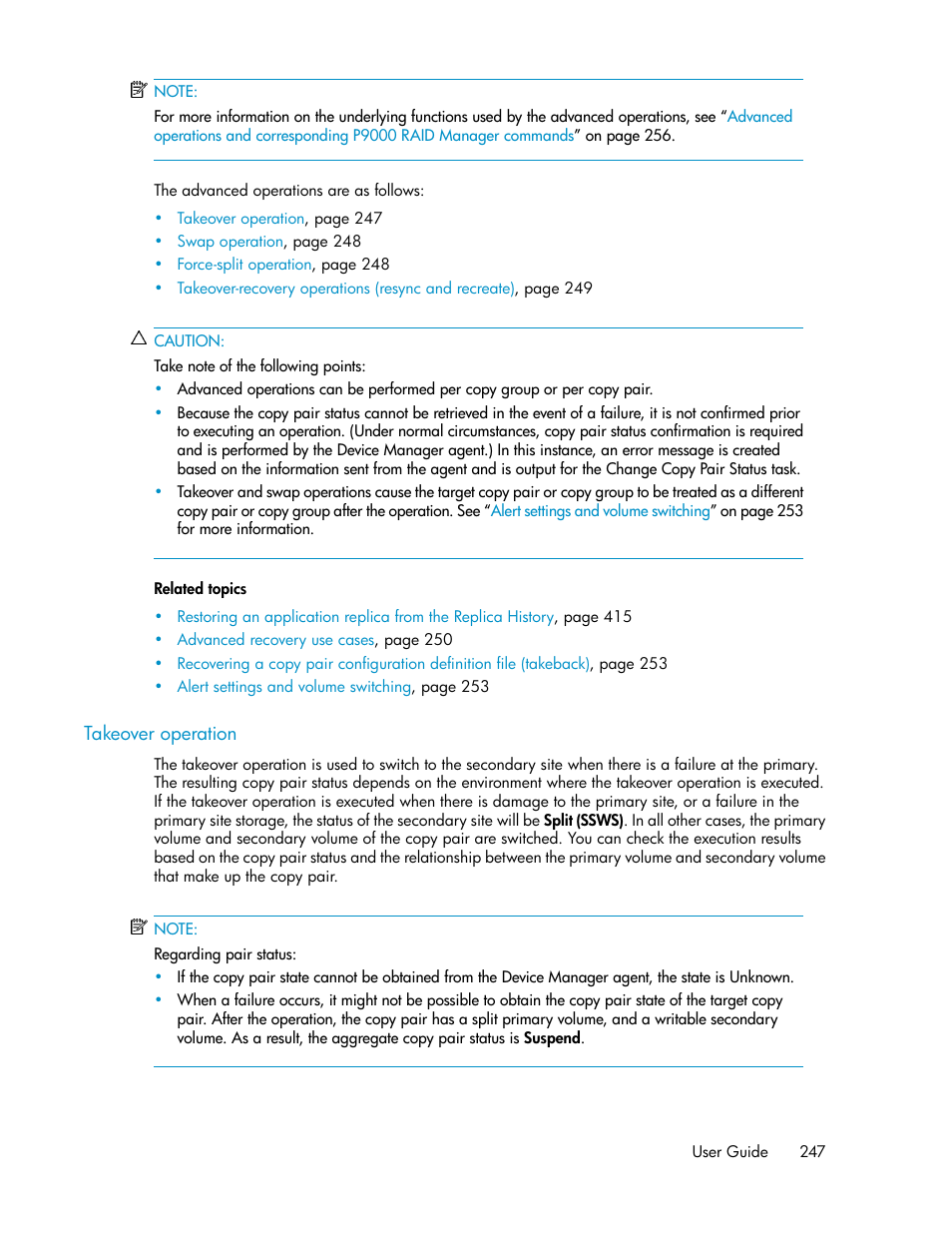 Takeover operation | HP XP P9000 Command View Advanced Edition Software User Manual | Page 247 / 500