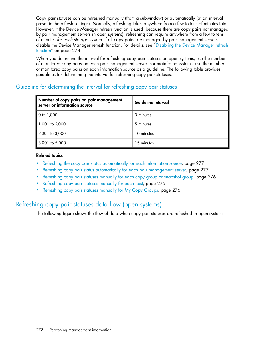 Refreshing copy pair, Statuses data flow (open systems) | HP XP P9000 Command View Advanced Edition Software User Manual | Page 272 / 500