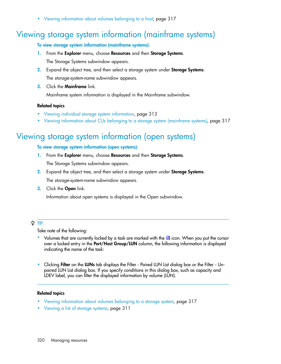 Viewing storage system information (open systems) | HP XP P9000 Command View Advanced Edition Software User Manual | Page 320 / 500