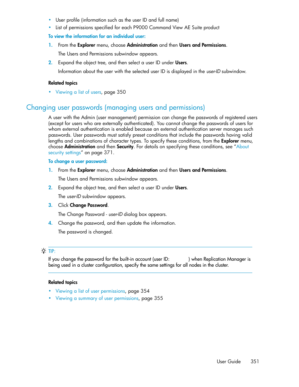 HP XP P9000 Command View Advanced Edition Software User Manual | Page 351 / 500