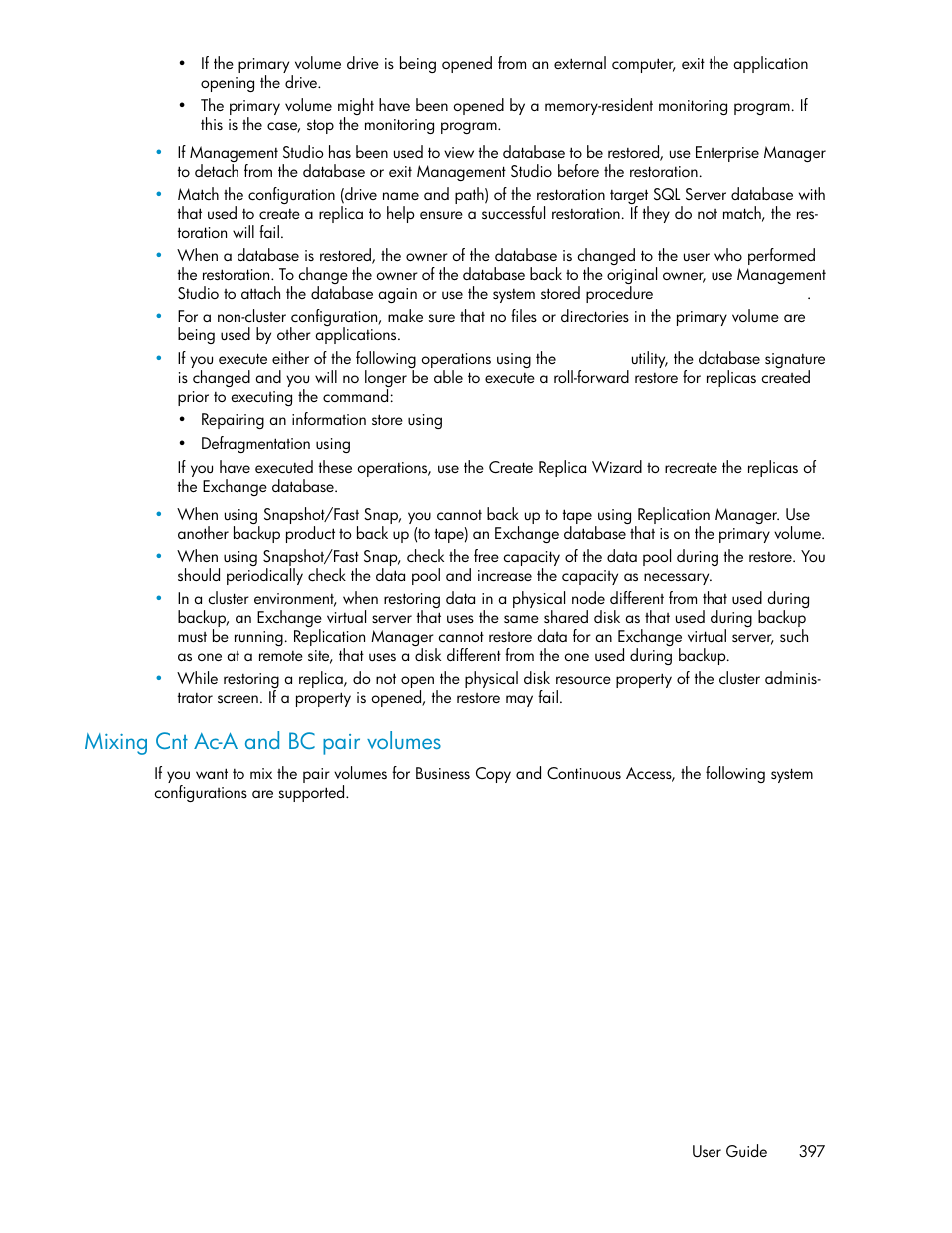 Mixing cnt ac-a and bc pair volumes | HP XP P9000 Command View Advanced Edition Software User Manual | Page 397 / 500