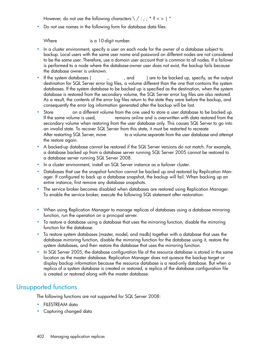 Unsupported functions | HP XP P9000 Command View Advanced Edition Software User Manual | Page 402 / 500