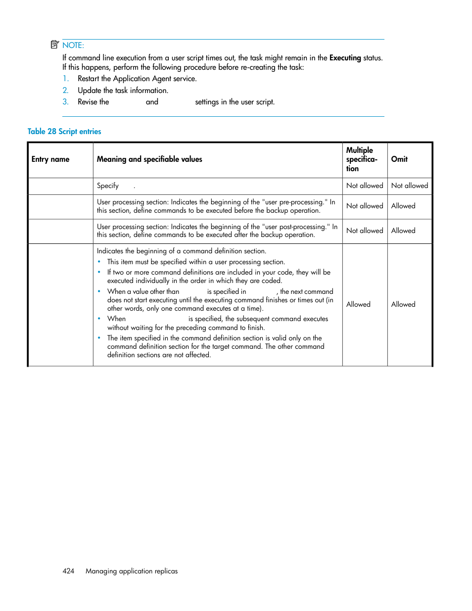 Script entries | HP XP P9000 Command View Advanced Edition Software User Manual | Page 424 / 500