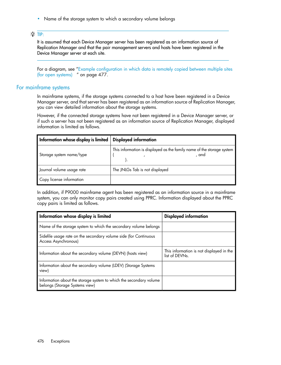 For mainframe systems | HP XP P9000 Command View Advanced Edition Software User Manual | Page 476 / 500