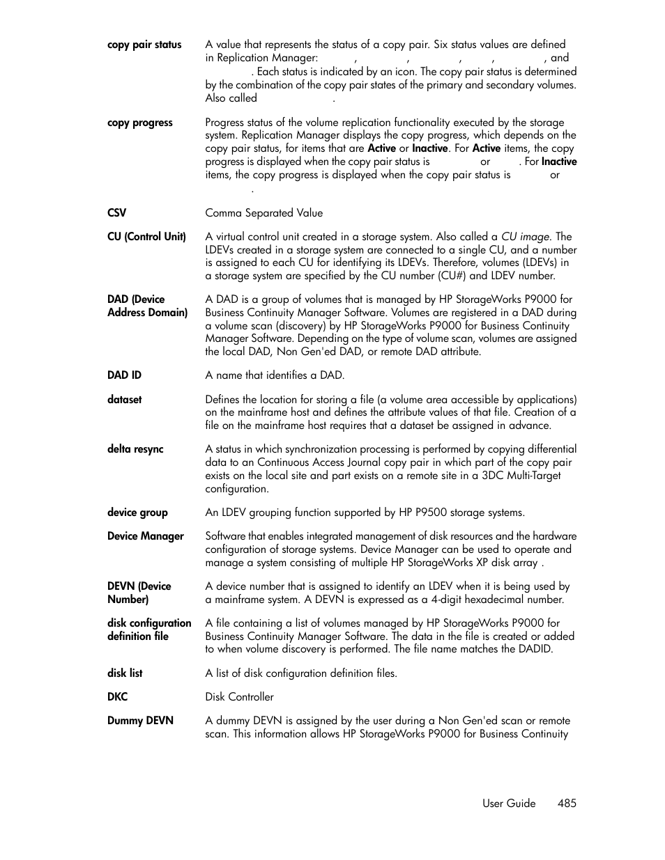 HP XP P9000 Command View Advanced Edition Software User Manual | Page 485 / 500