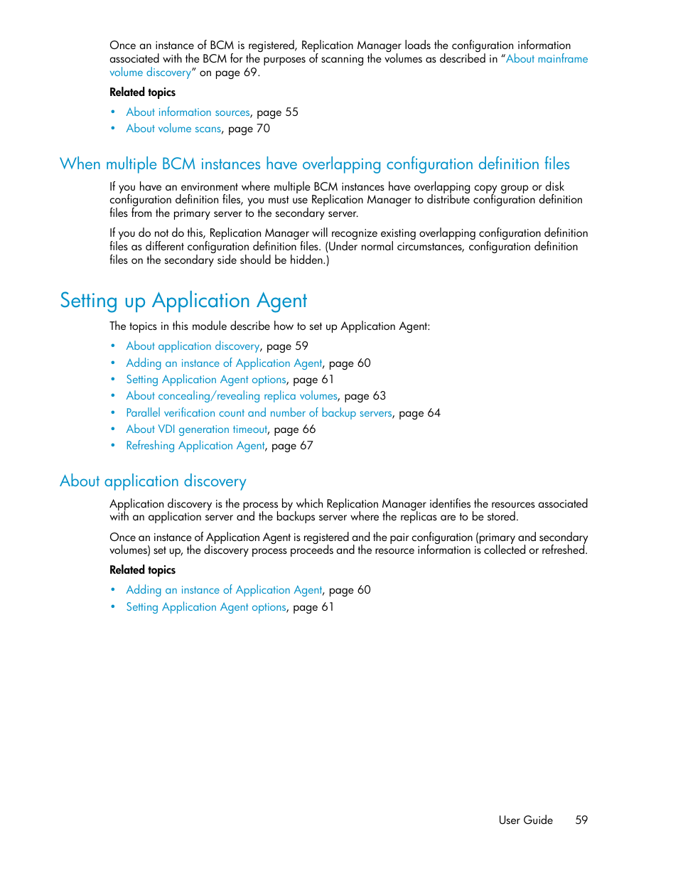 Setting up application agent, About application discovery | HP XP P9000 Command View Advanced Edition Software User Manual | Page 59 / 500