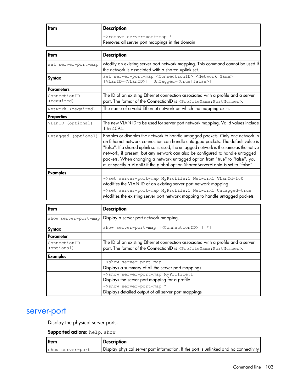 Server-port | HP Virtual Connect Flex-10 10Gb Ethernet Module for c-Class BladeSystem User Manual | Page 103 / 205