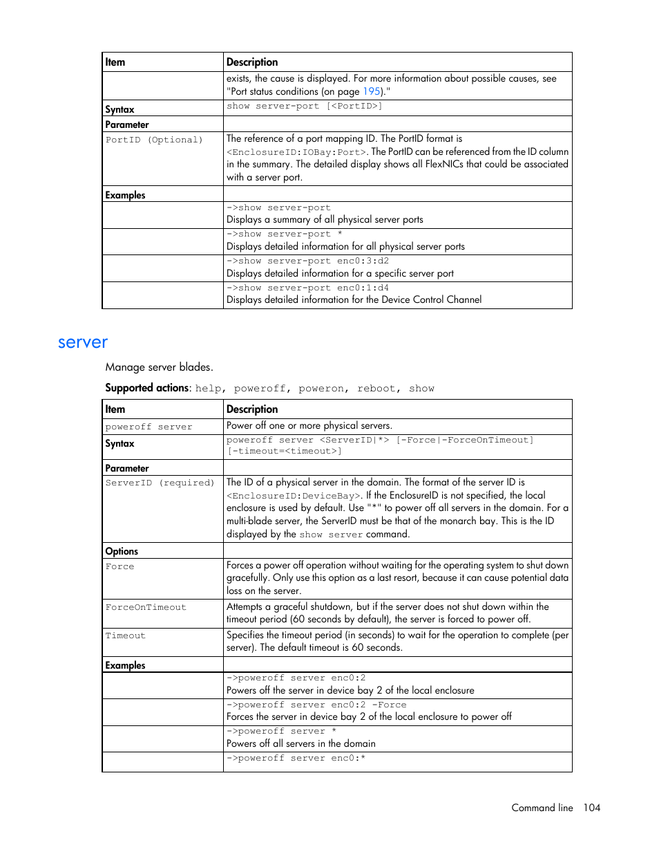 Server | HP Virtual Connect Flex-10 10Gb Ethernet Module for c-Class BladeSystem User Manual | Page 104 / 205