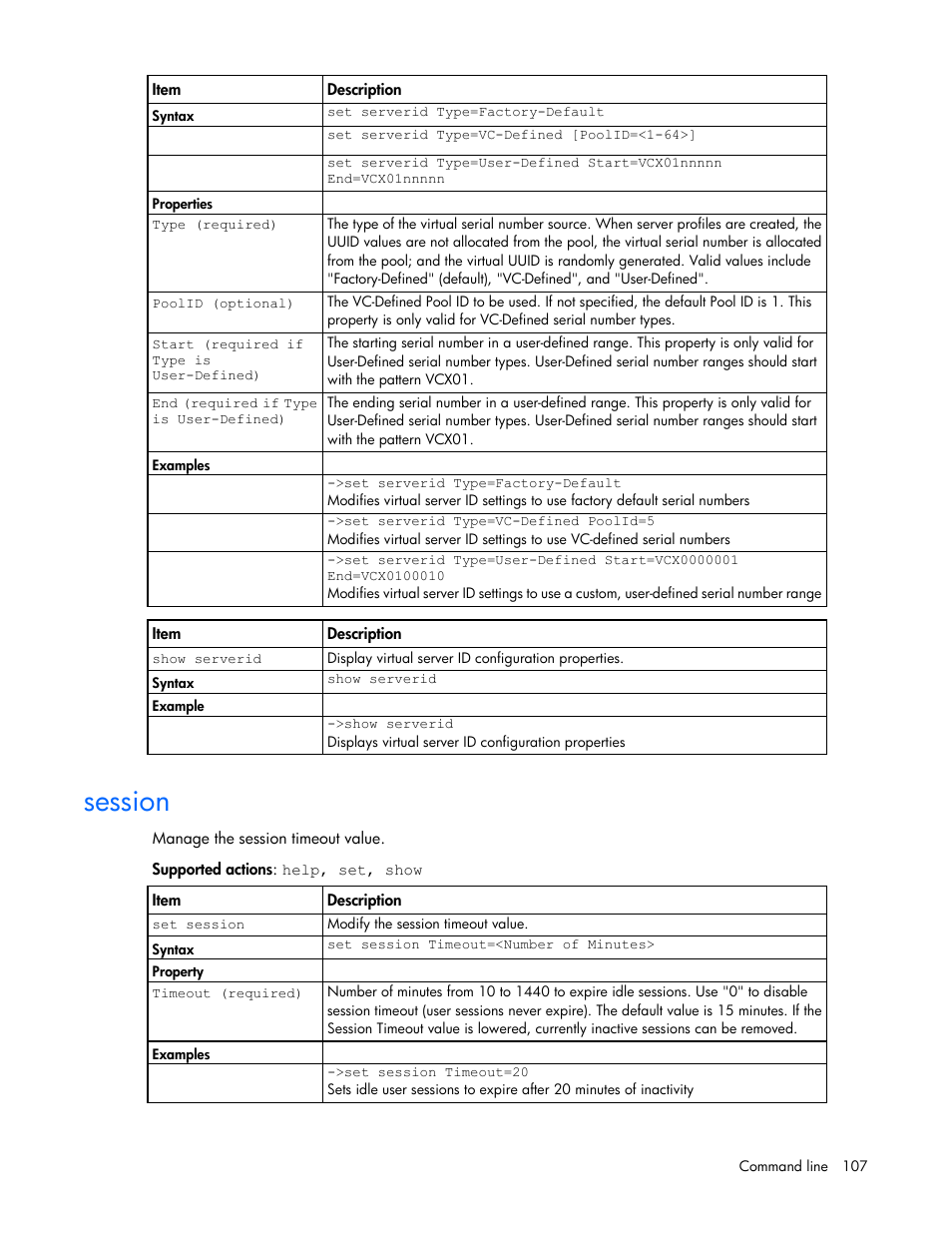 Session | HP Virtual Connect Flex-10 10Gb Ethernet Module for c-Class BladeSystem User Manual | Page 107 / 205