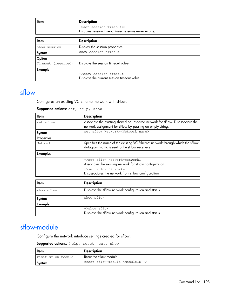 Sflow, Sflow-module | HP Virtual Connect Flex-10 10Gb Ethernet Module for c-Class BladeSystem User Manual | Page 108 / 205