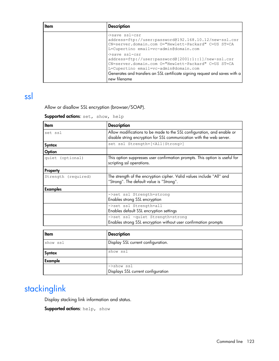 Stackinglink | HP Virtual Connect Flex-10 10Gb Ethernet Module for c-Class BladeSystem User Manual | Page 123 / 205