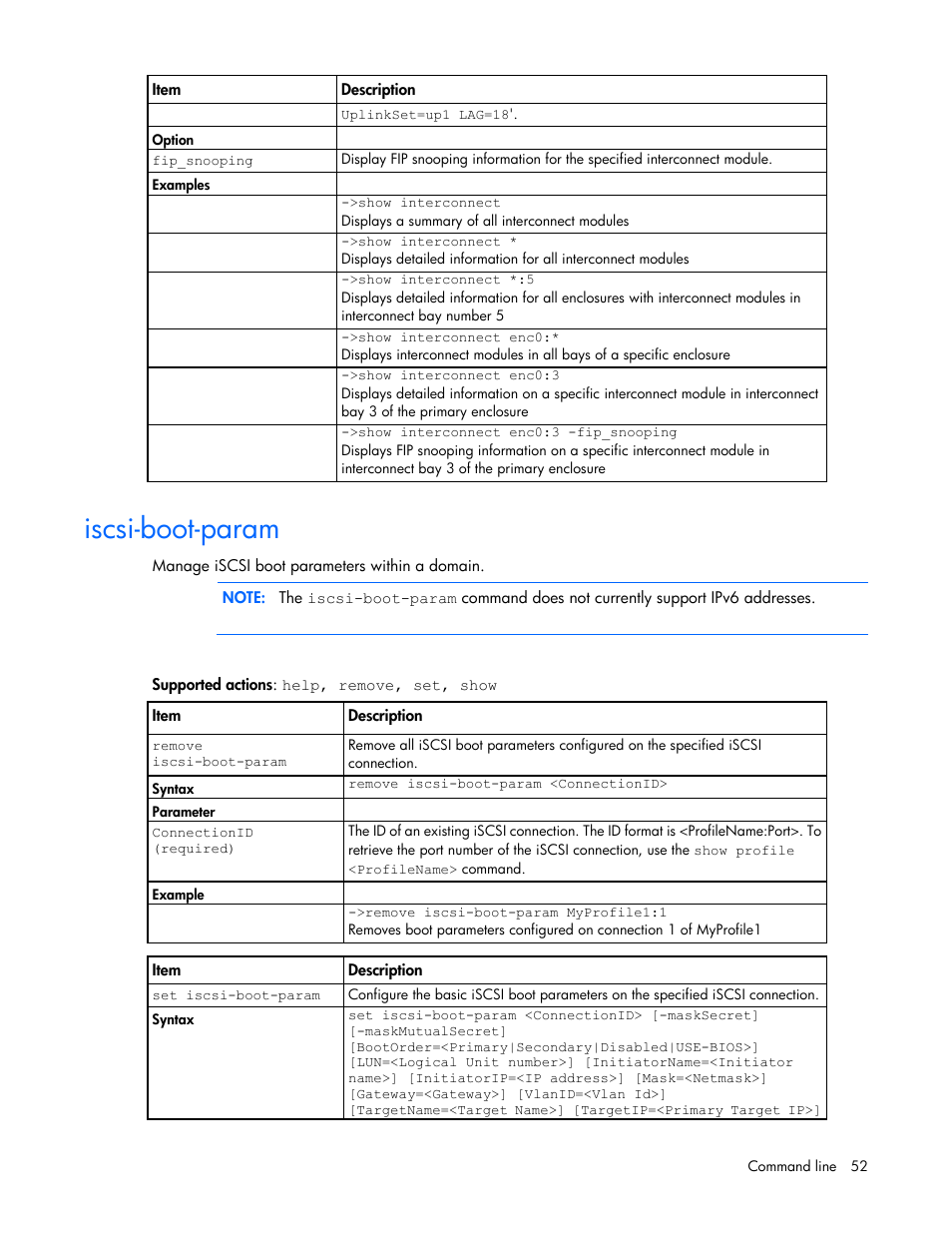 Iscsi-boot-param | HP Virtual Connect Flex-10 10Gb Ethernet Module for c-Class BladeSystem User Manual | Page 52 / 205